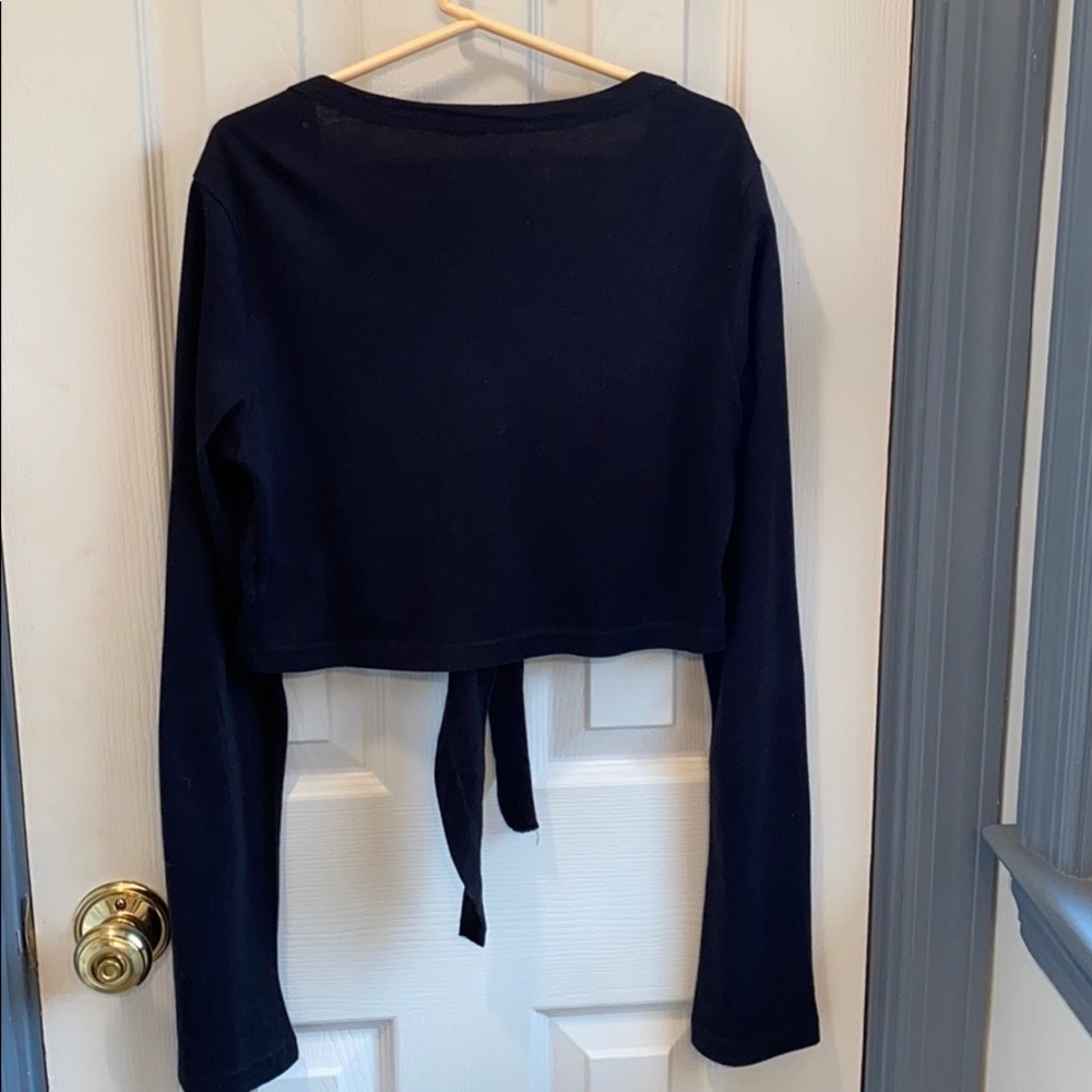 Ana Black Long Sleeve Cotton Shrug - Picture 4 of 6